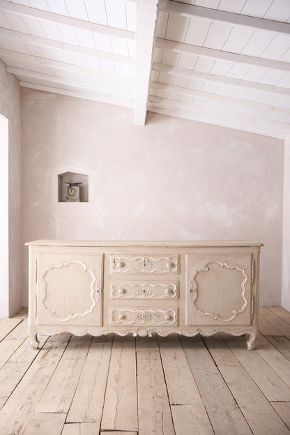 18th century oak sideboard in rustic white paint