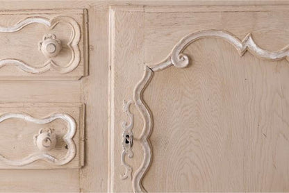 18th century oak sideboard in rustic white paint