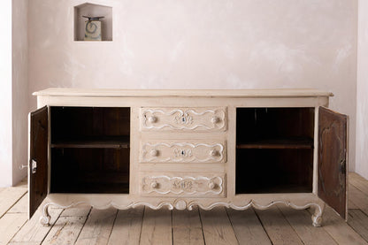 18th century oak sideboard in rustic white paint