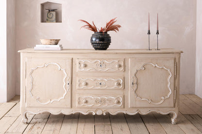 18th century oak sideboard in rustic white paint