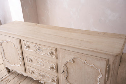 18th century oak sideboard in rustic white paint