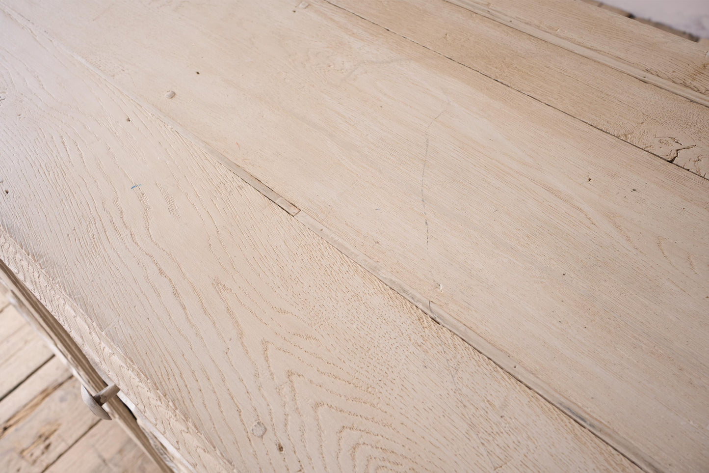 18th century oak sideboard in rustic white paint