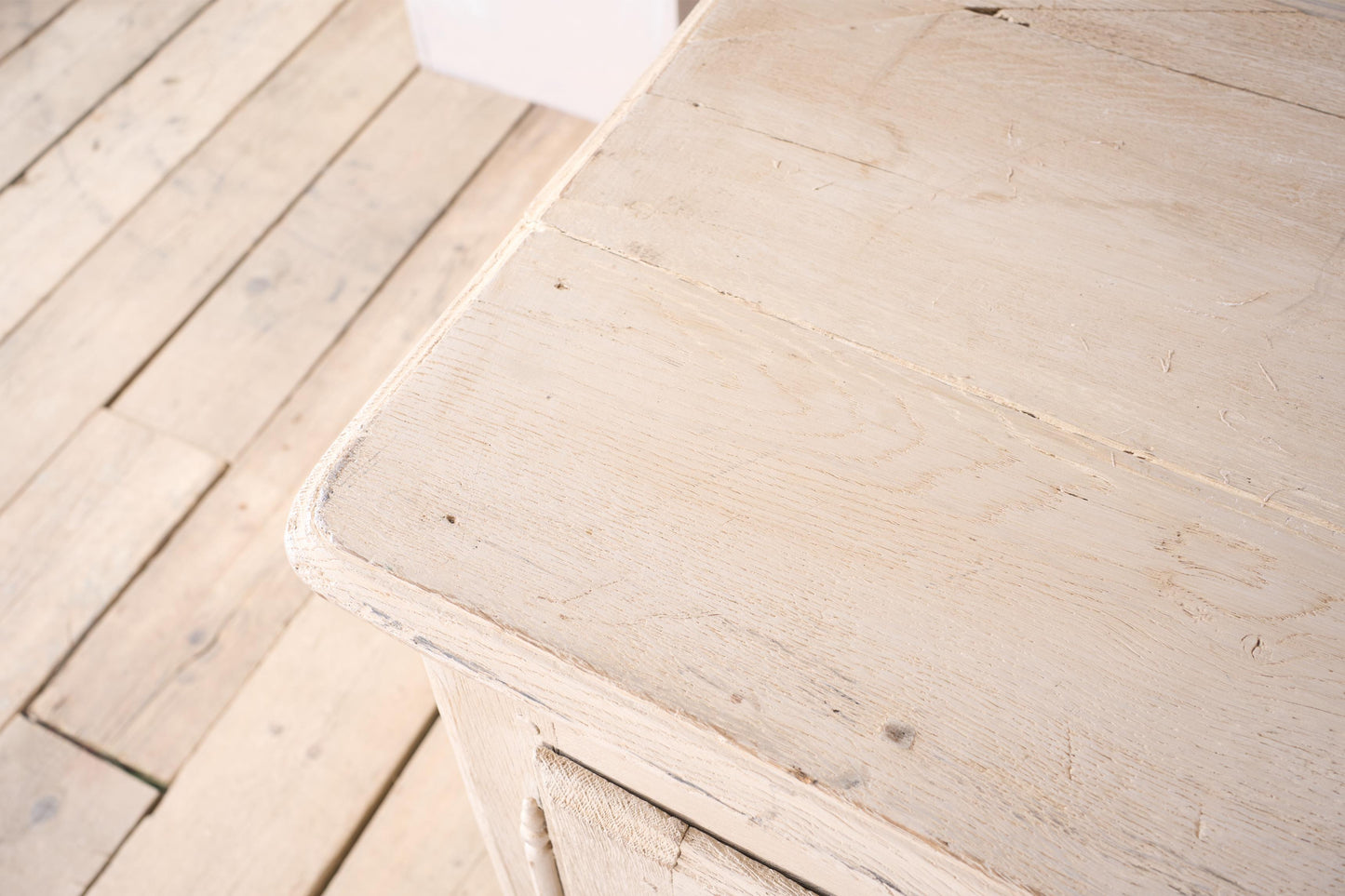 18th century oak sideboard in rustic white paint