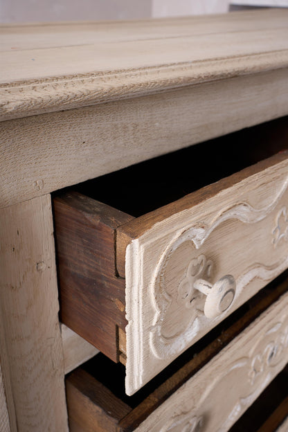 18th century oak sideboard in rustic white paint