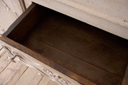 18th century oak sideboard in rustic white paint