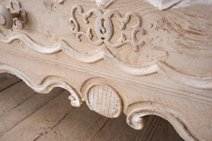 18th century oak sideboard in rustic white paint