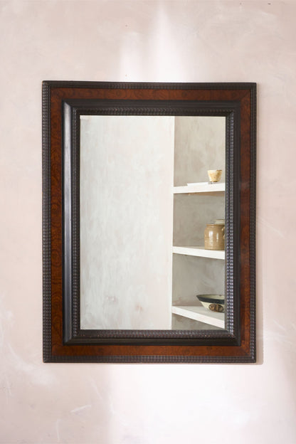 Very large 19th century ebonised and walnut Italian mirror