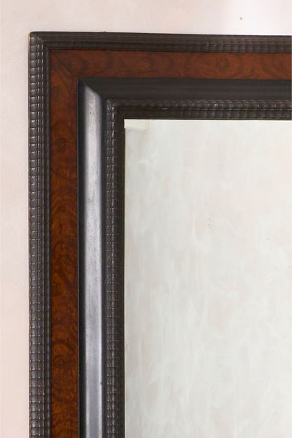 Very large 19th century ebonised and walnut Italian mirror