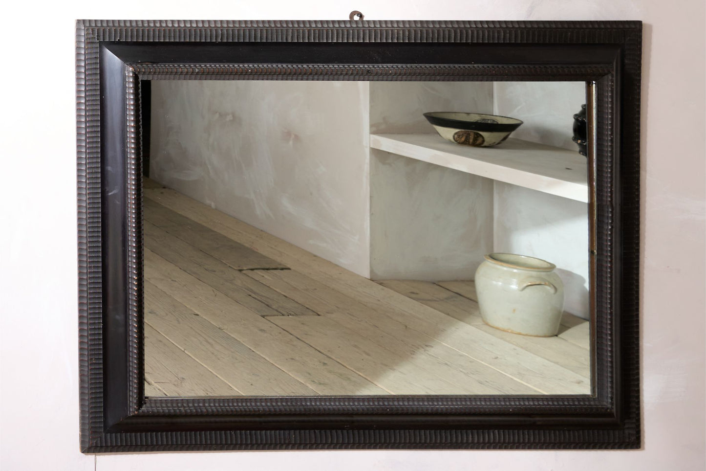 Very large pair of 19th century Ebonised Italian wall mirrors