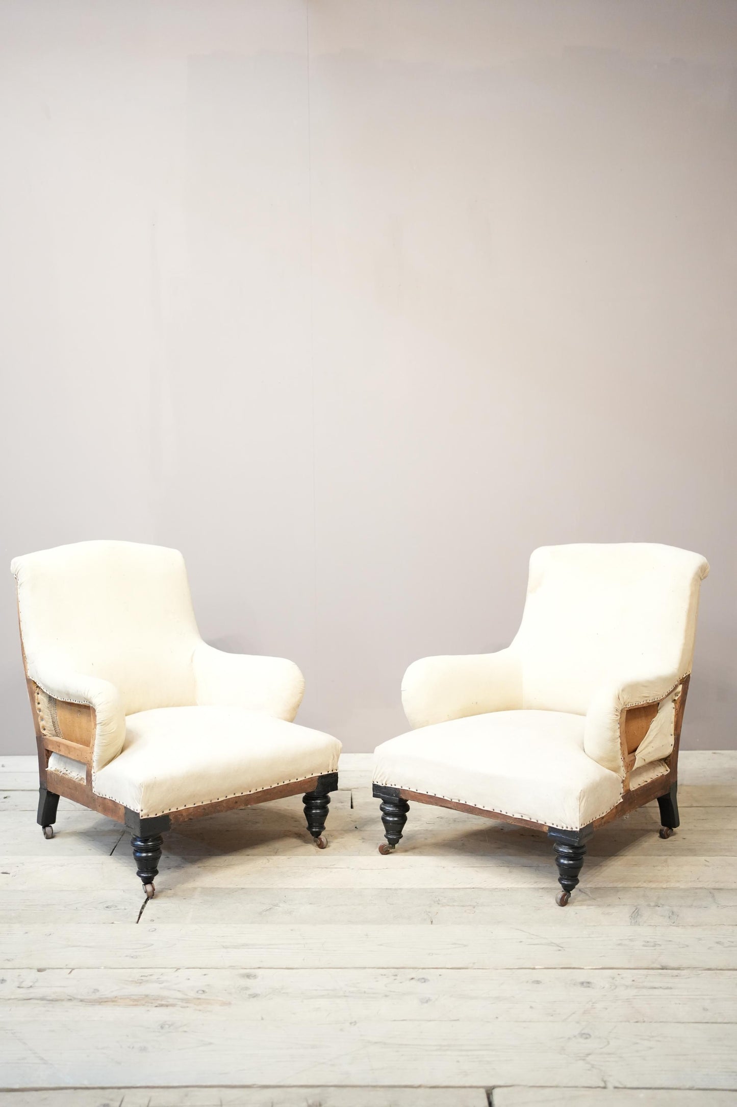 Pair of Bridgewater style Victorian armchairs