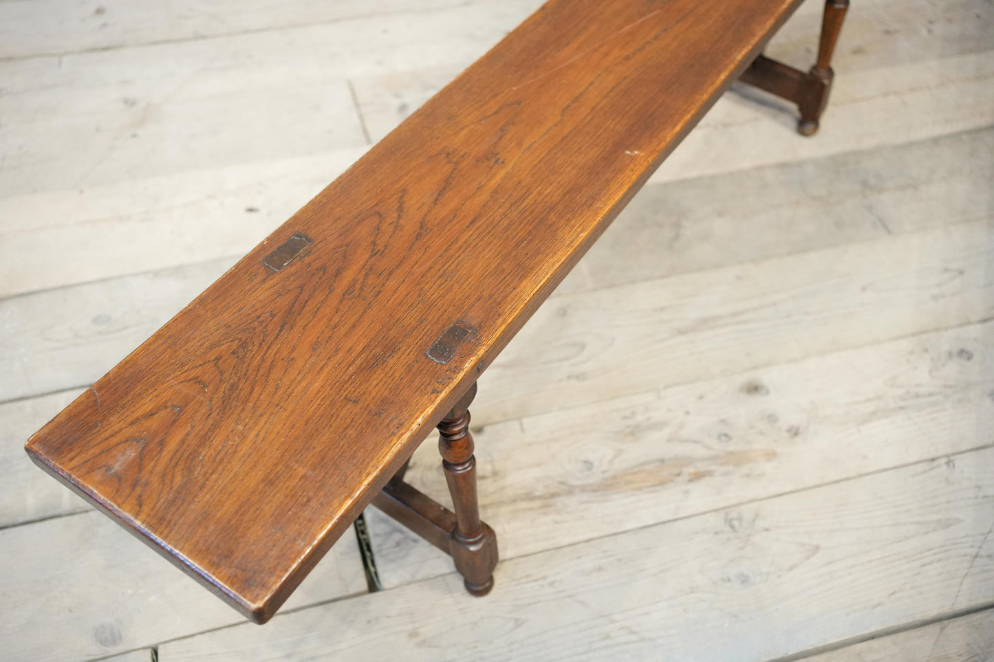 Pair of early 20th century 3m long Oak benches