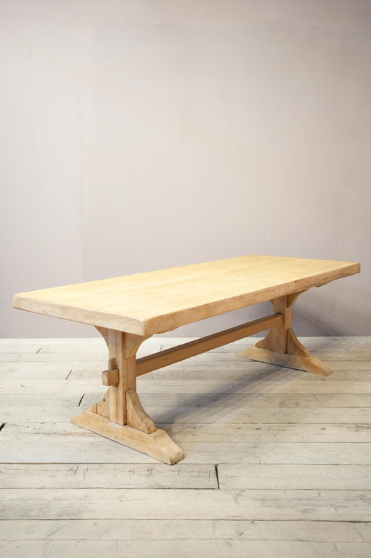 Mid 20th century oak and pine dining table