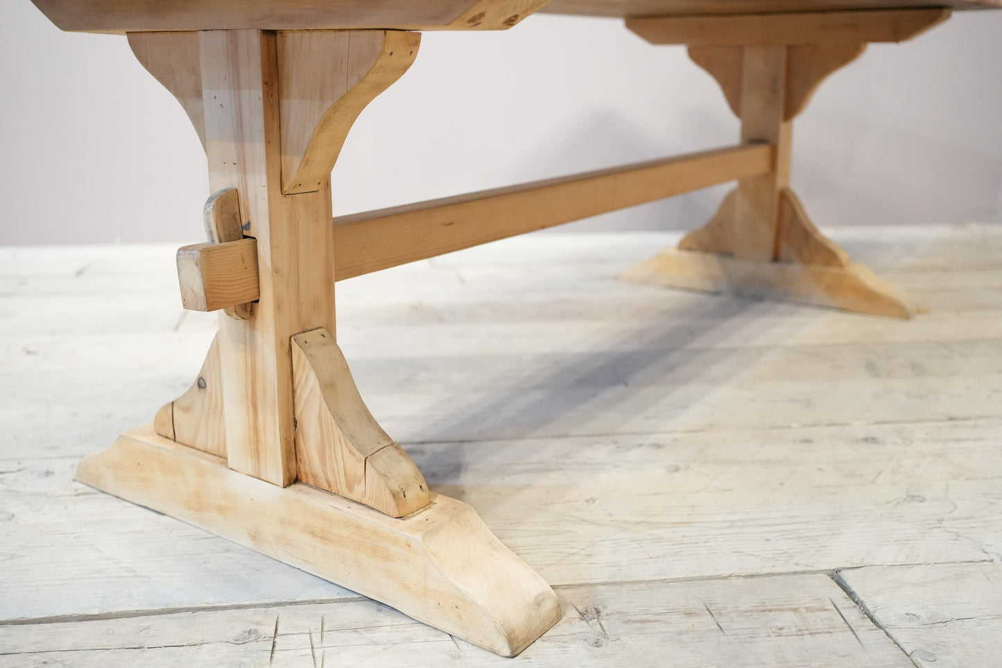 Mid 20th century oak and pine dining table