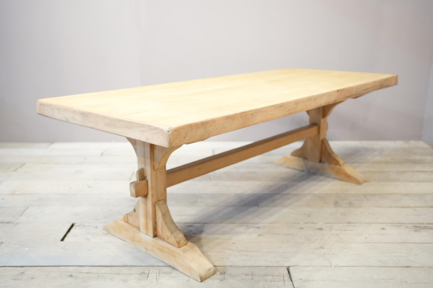 Mid 20th century oak and pine dining table