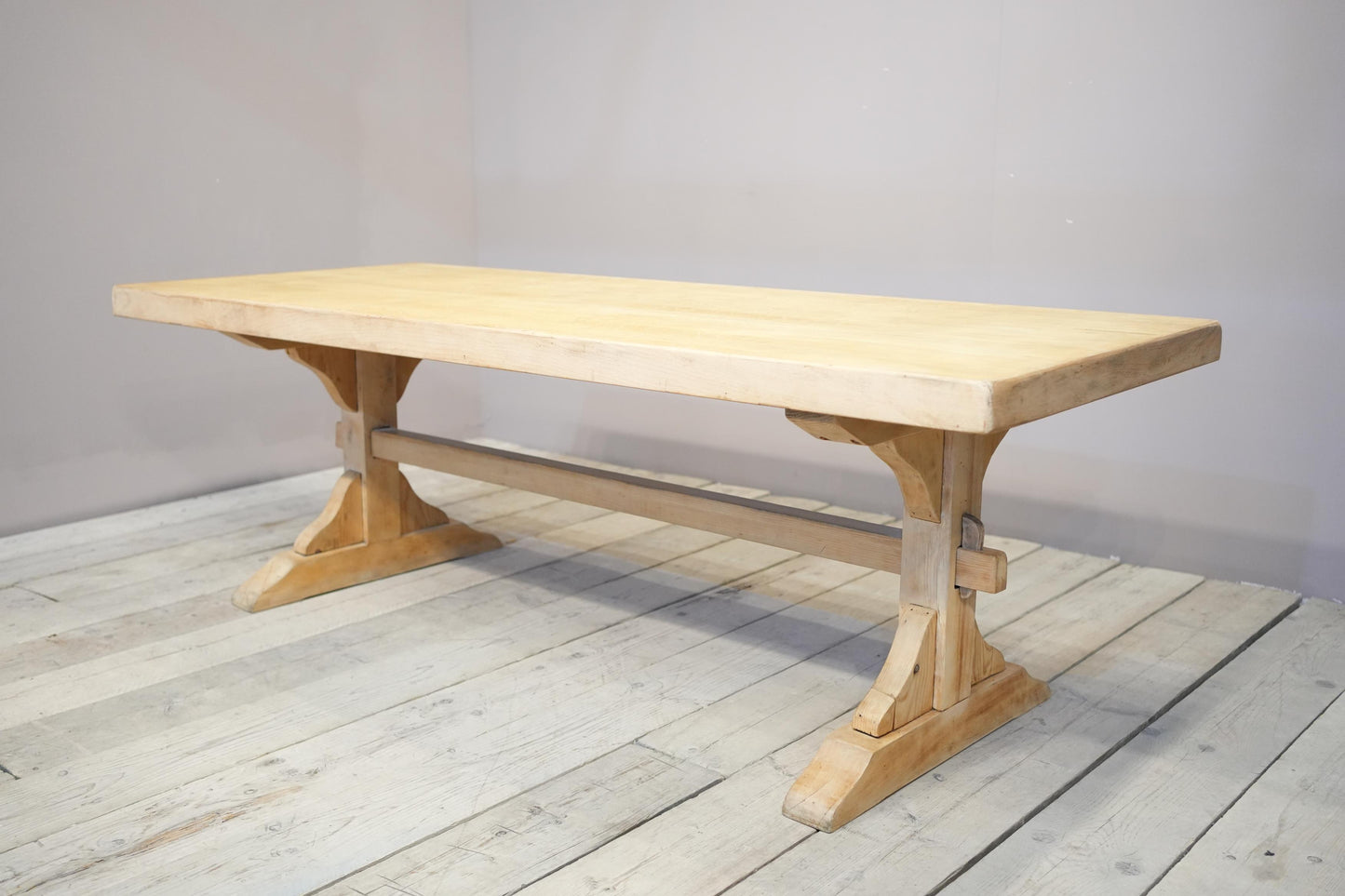 Mid 20th century oak and pine dining table