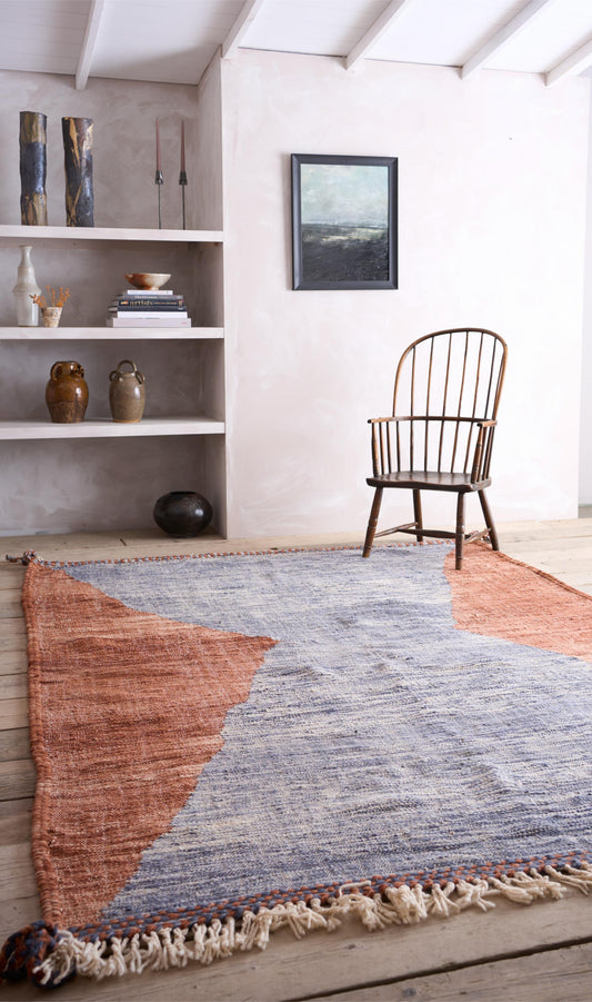 Genuine hand woven Moroccan rugs- Red, Grey hour glass