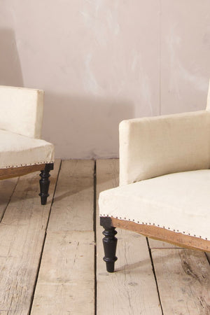 Pair of Napoleon III square armchairs