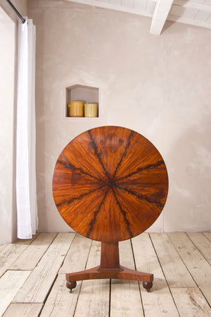 19th century Flame mahogany tilt top table