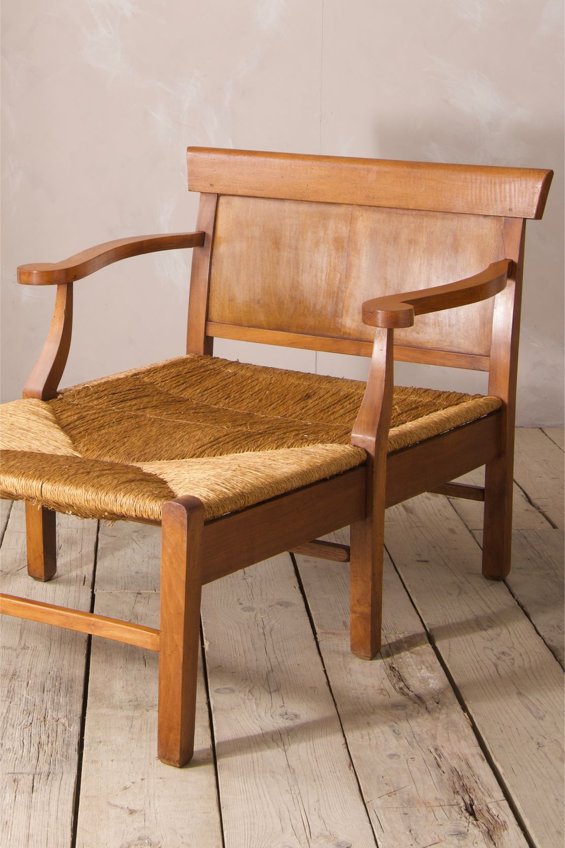 Very large 20th century French lounge chair and footstool