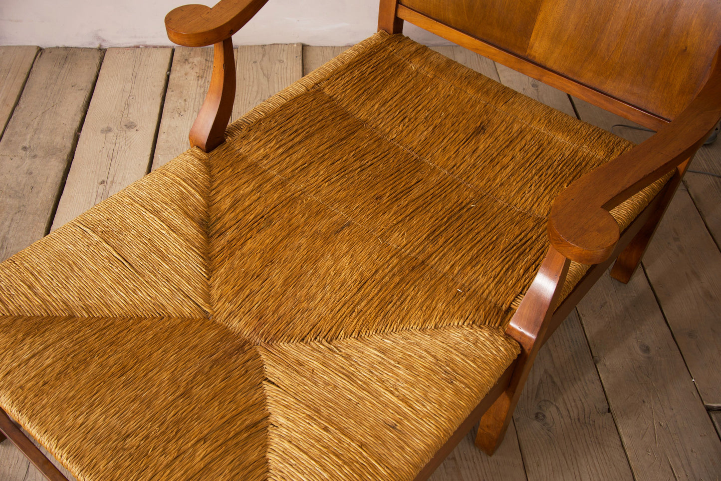 Very large 20th century French lounge chair and footstool