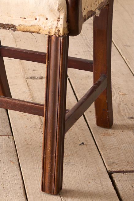 Georgian period mahogany open armchair with fretwork back