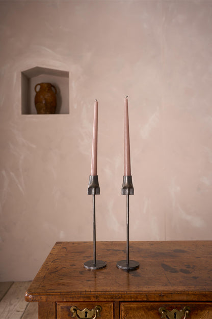 Yorkshire made Blacksmith forged steel candle sticks