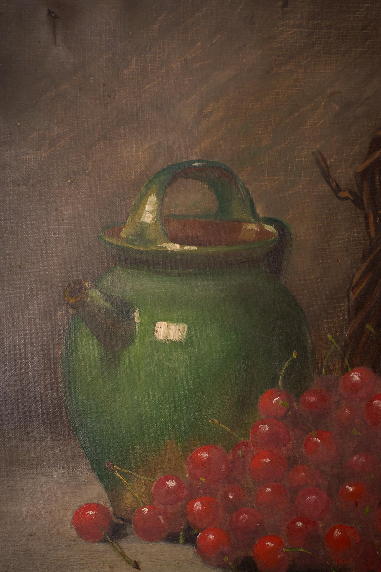 19th century Oil on cavas painting of a confit pot