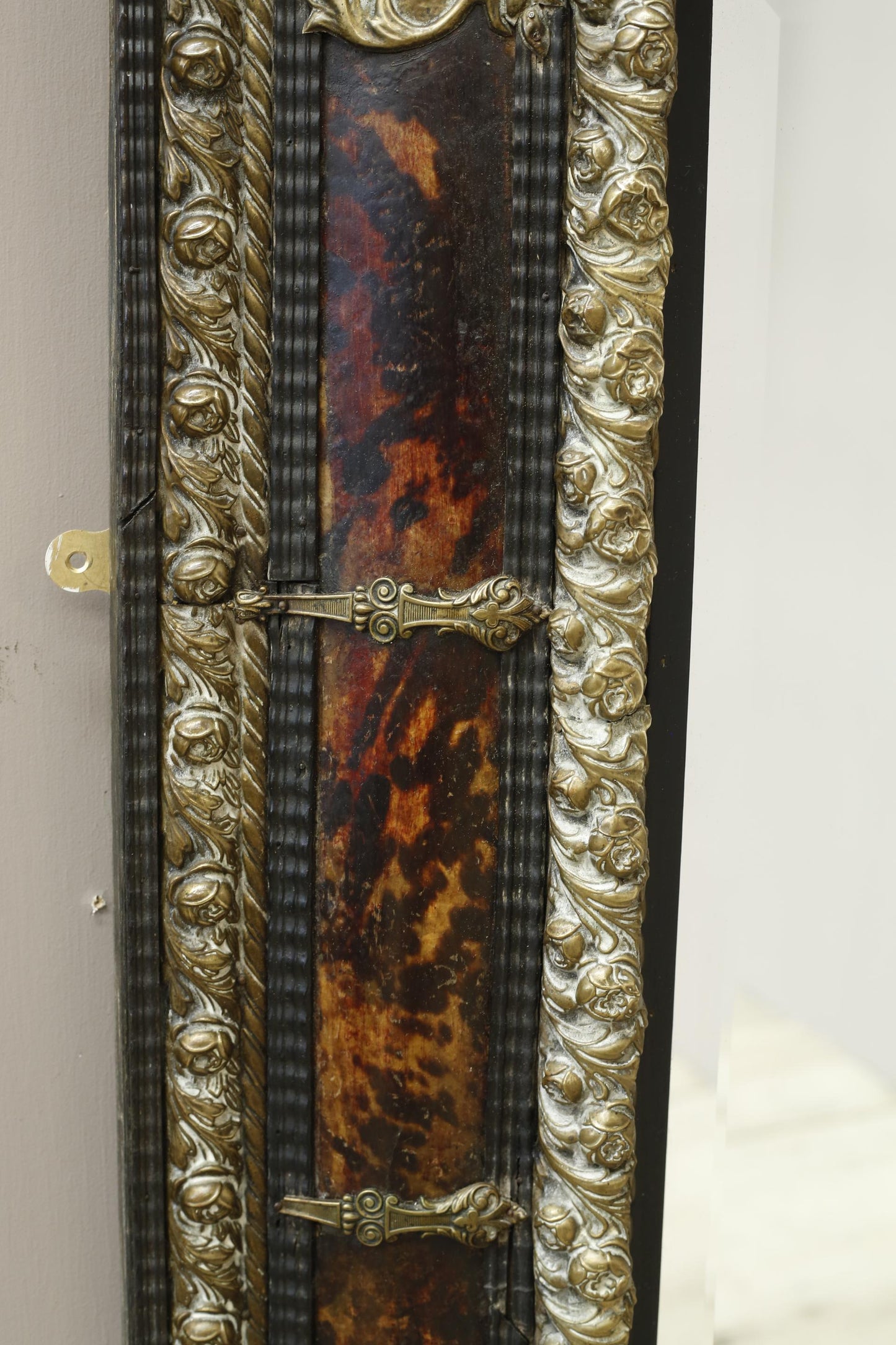 18th century French Tortoise shell cushion mirror