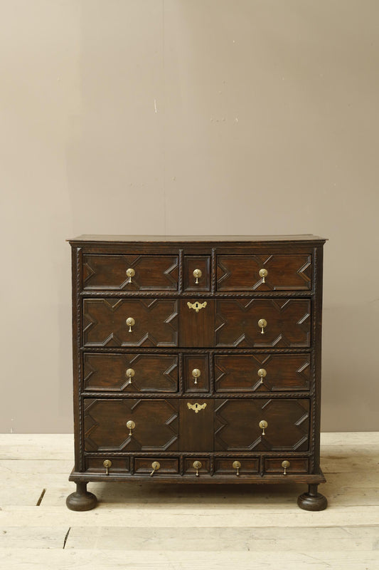 18th century Oak Geometric chest of drawers