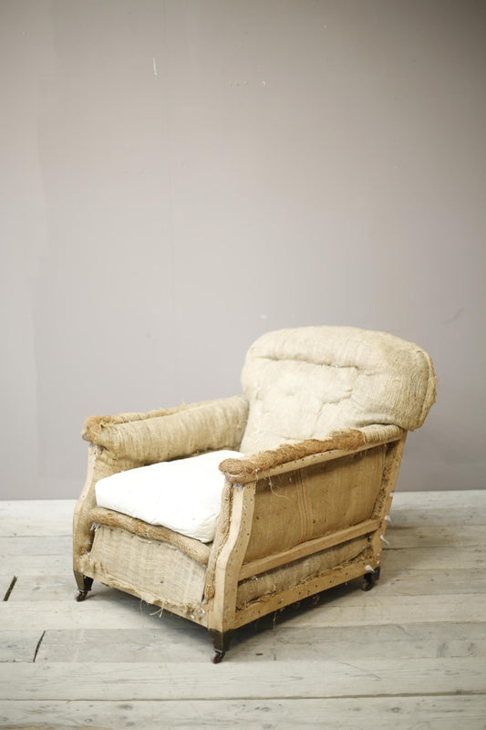 Deep seated Edwardian country house armchair