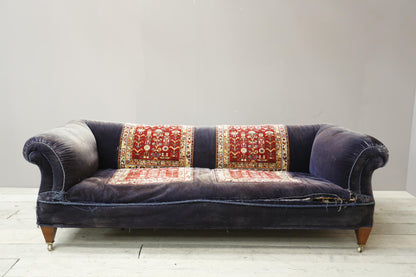 Large early 20th century country house carpet covered sofa