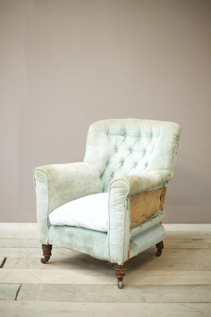 Victorian buttoned back Tub chair by Cornelius V Smith