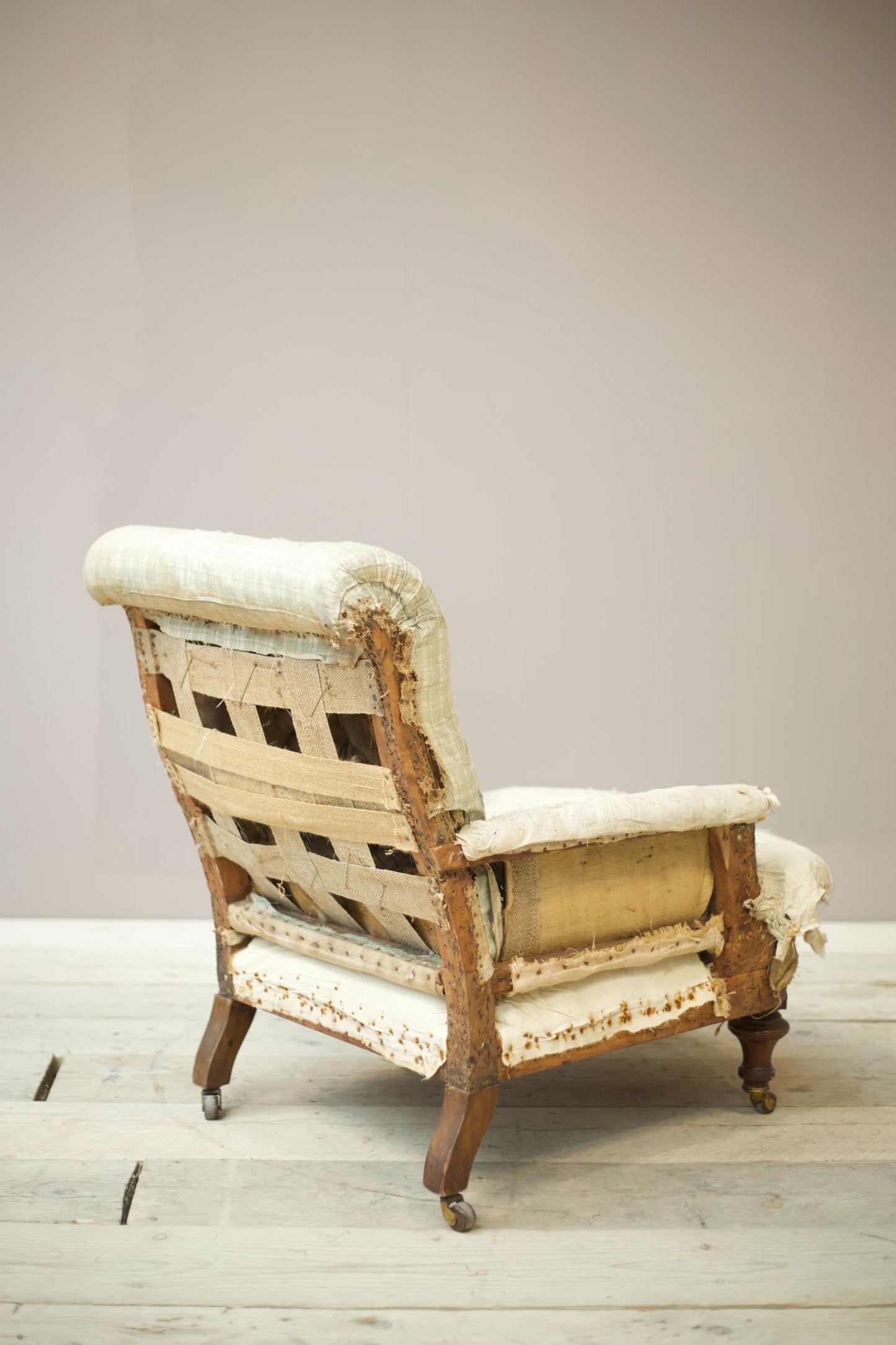 Victorian English scroll back armchair