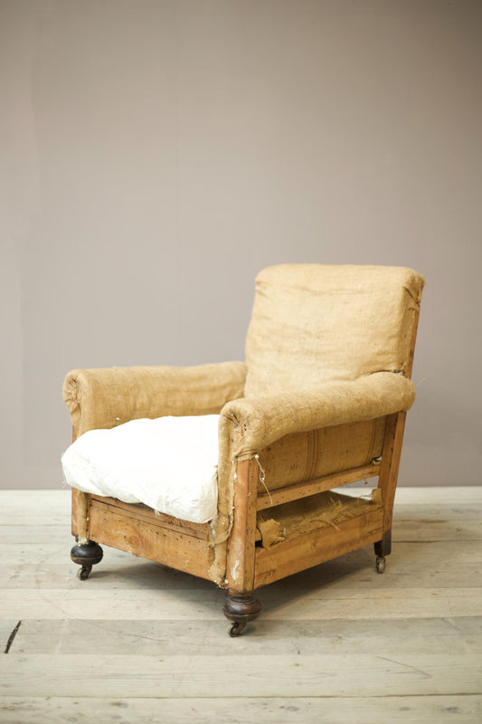 Early 20th century square back club chair