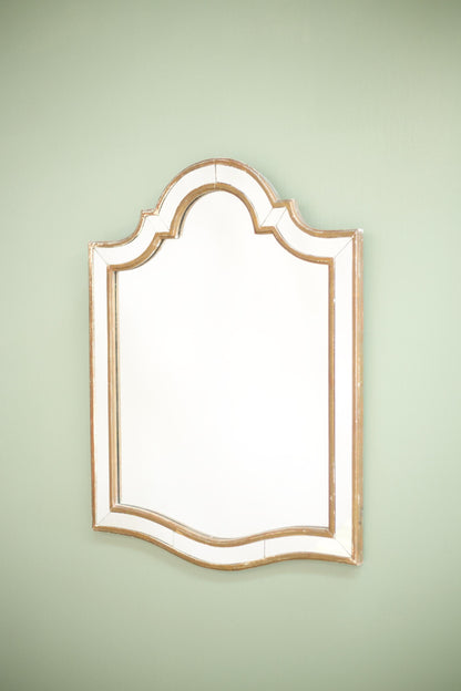 Unusual shaped early 20th century gilt mirror