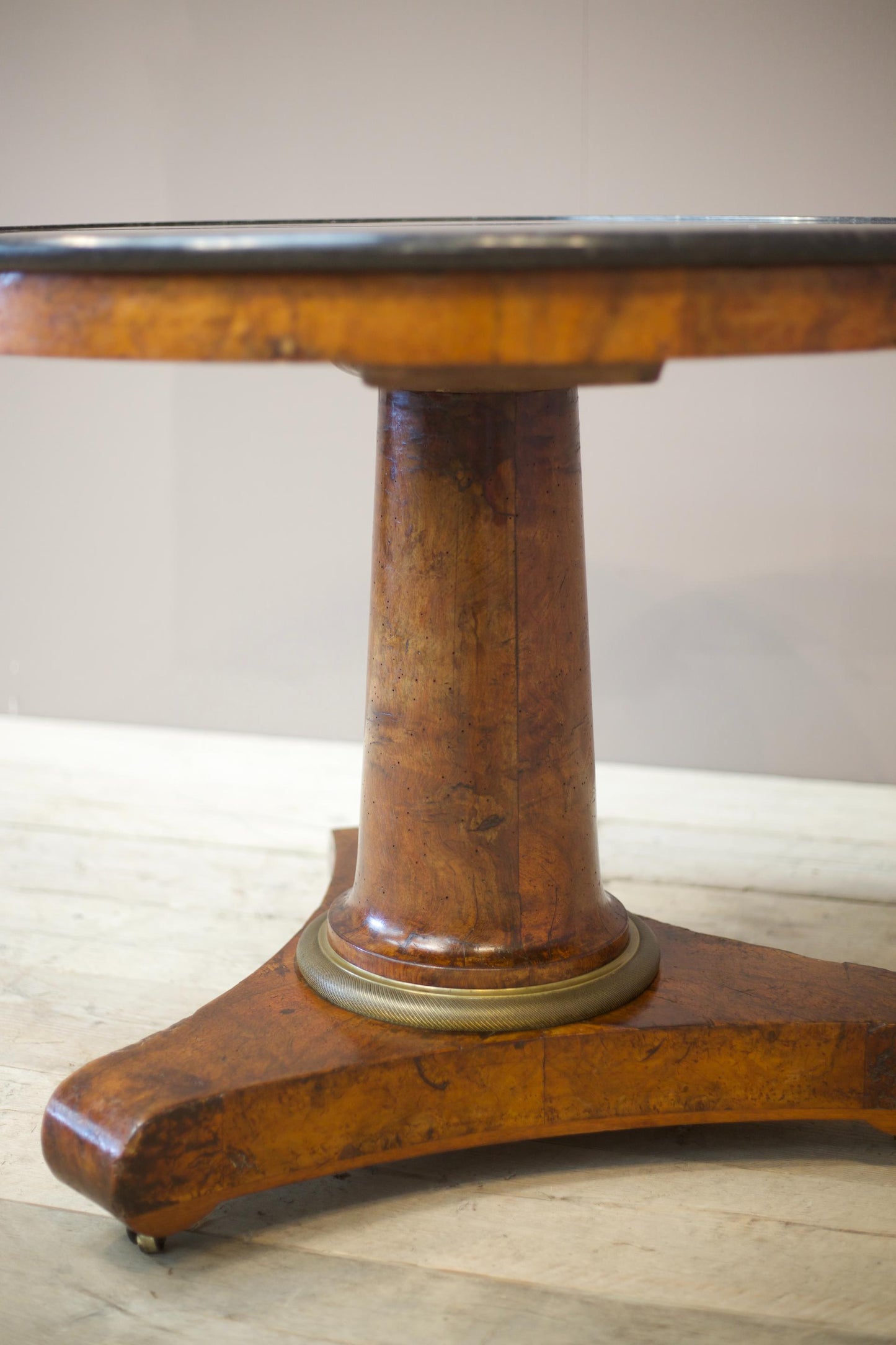 19th century French Empire black marble Gueridon table