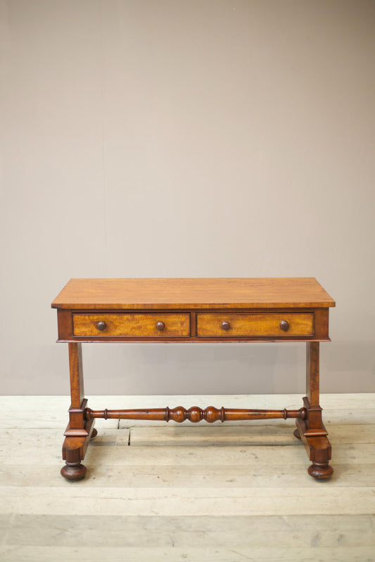 Victorian mahogany two drawer writing table