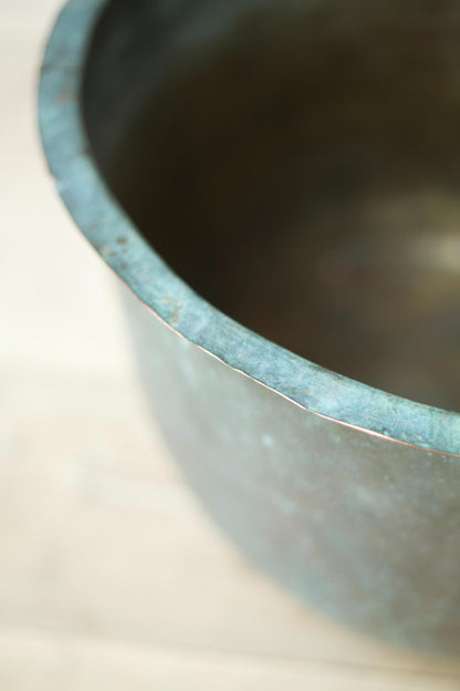 19th century Verdigris copper vat