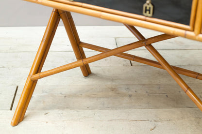 20th century Bamboo and black lacquer desk by E Murio