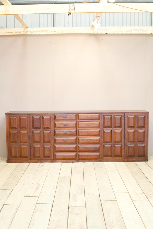 Very large 1940's brutalist sideboard