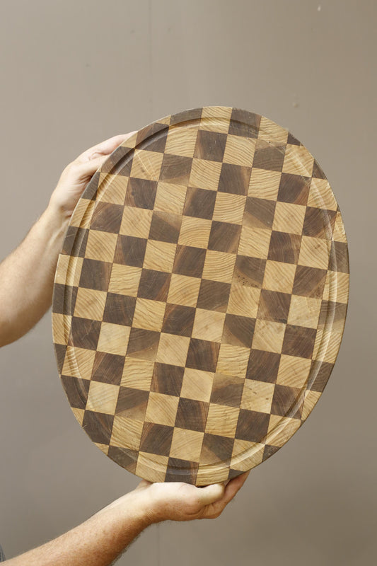 20th century chequer pattern chopping board