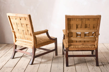 Pair of Early 20th Century Gainsborough style open armchairs