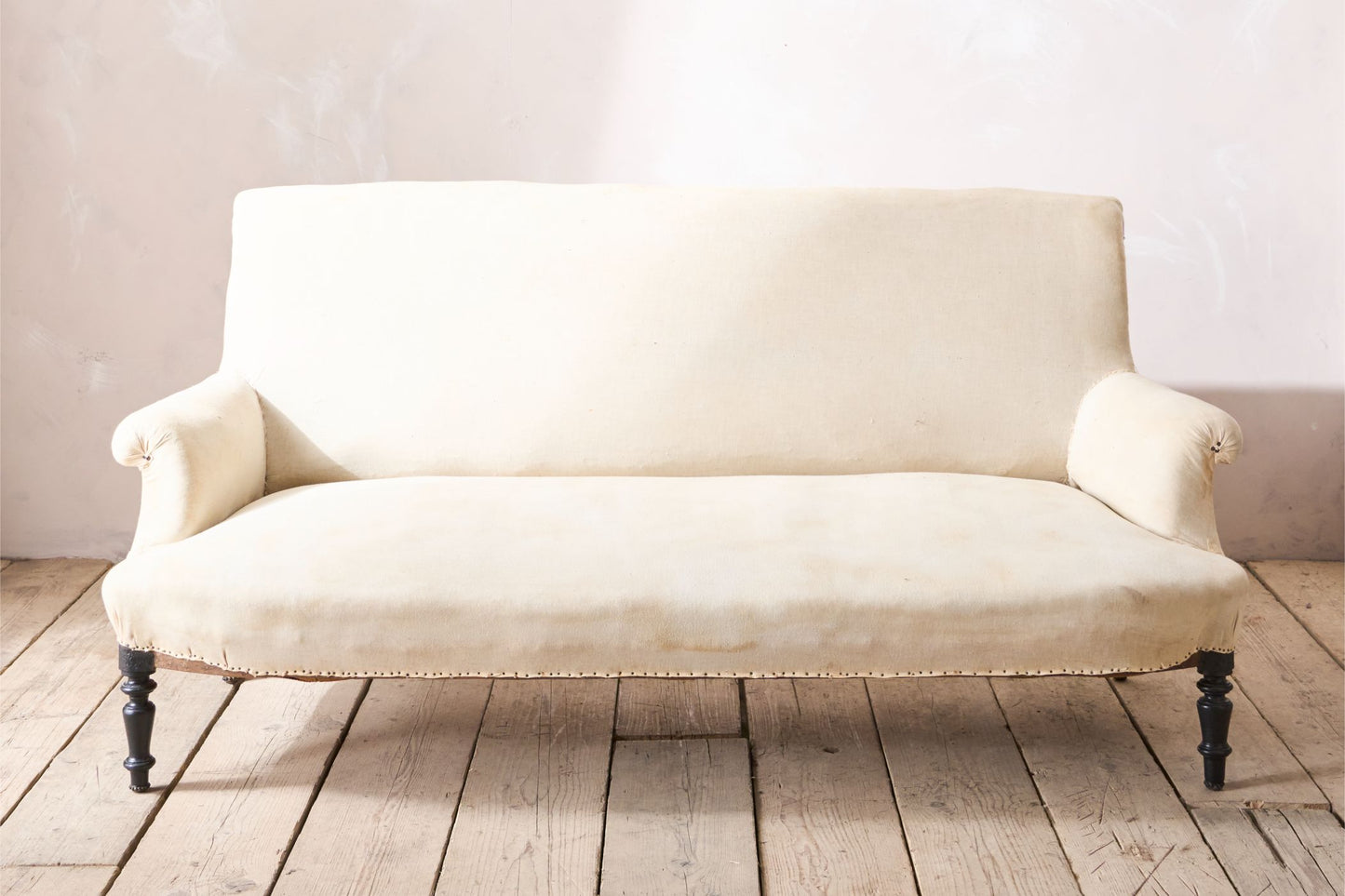 Elegant Napoleon III scroll back sofa