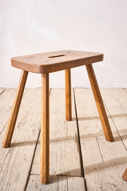 Pair of 19th century French elm country stools