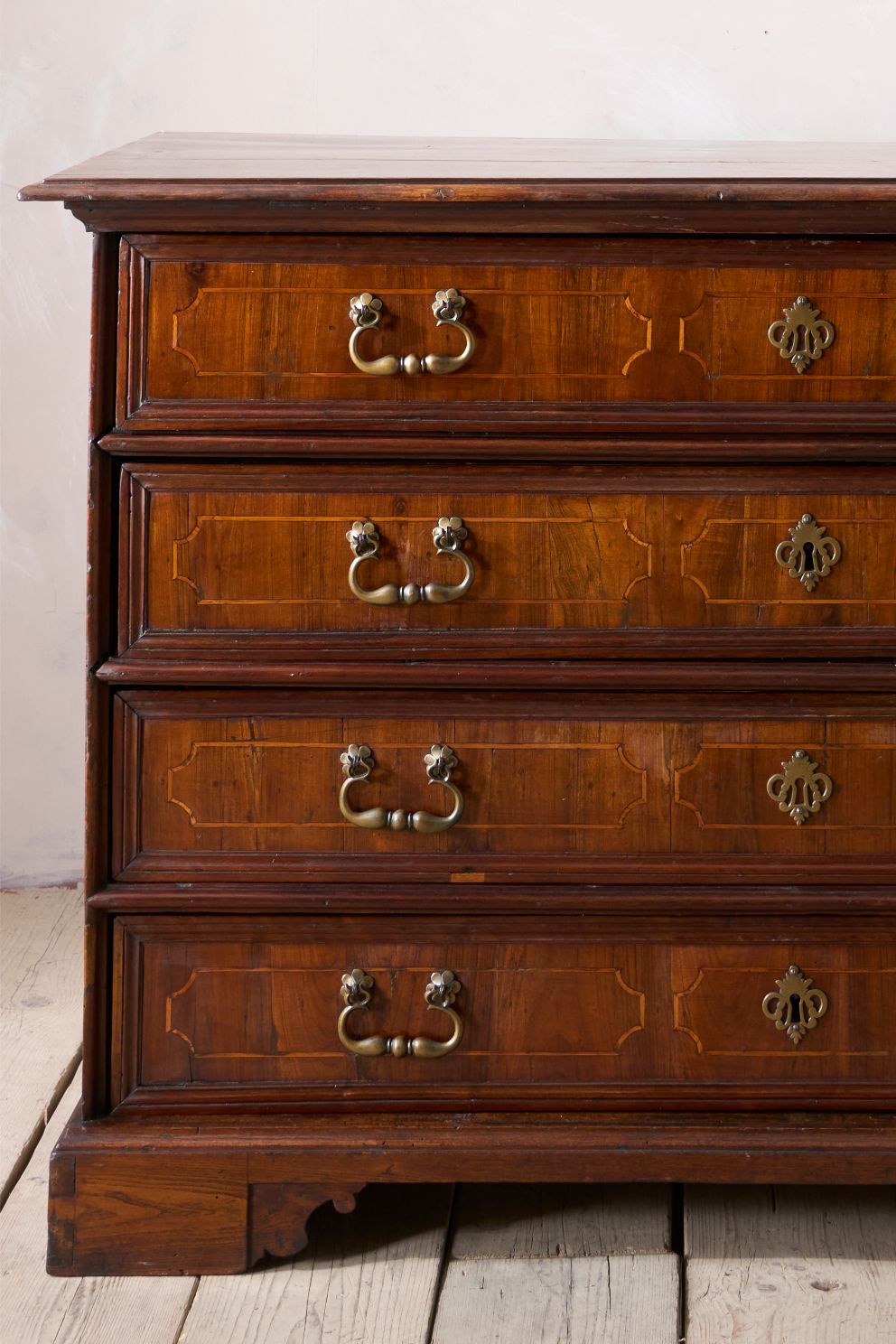 Exceptional very large 18th century Italian walnut chest of drawers