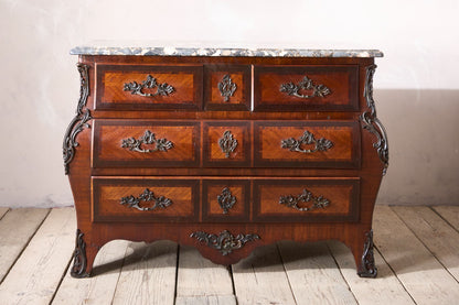 20th century kingwood chest of drawers with marble top