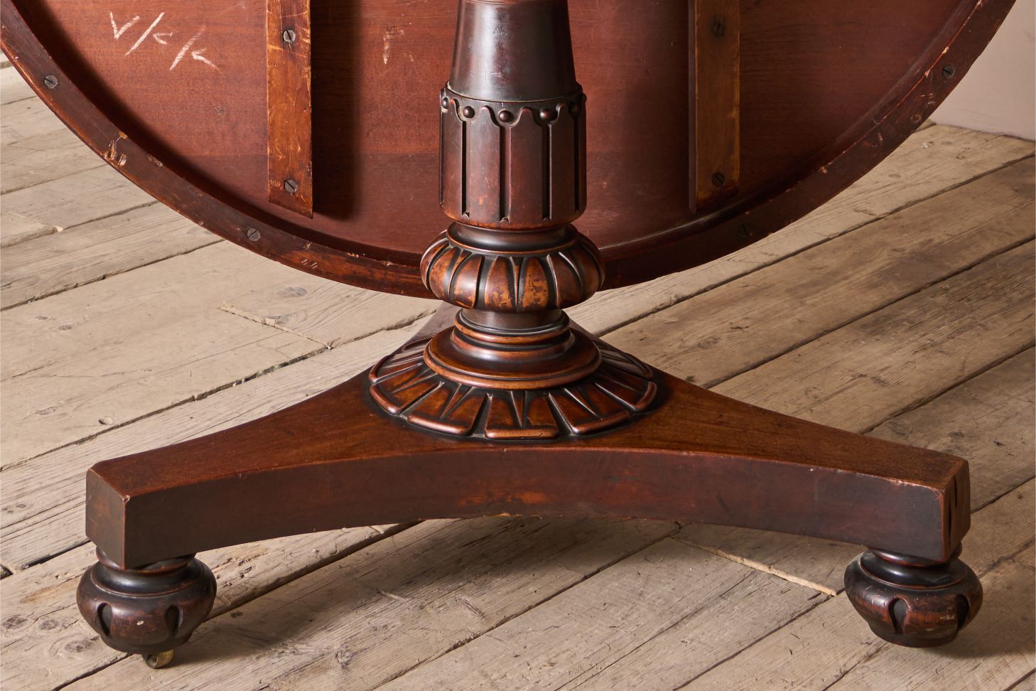 Regency period Flame mahogany and maple centre table.