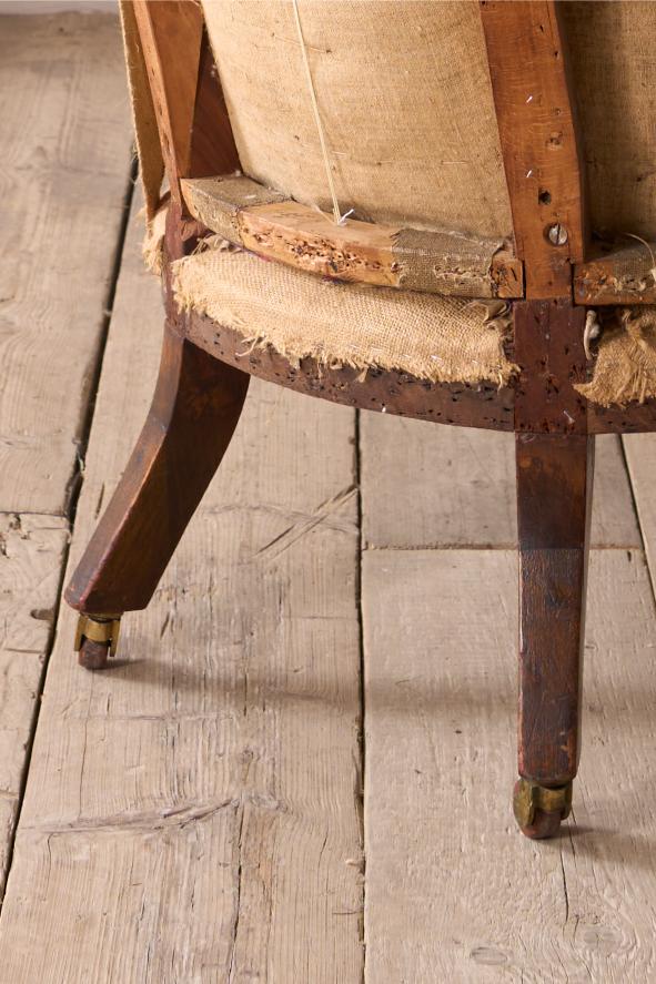 Early Victorian buttoned back country house armchair