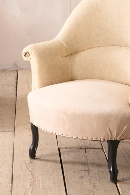 Pair of Napoleon III tub chairs with cabriole legs