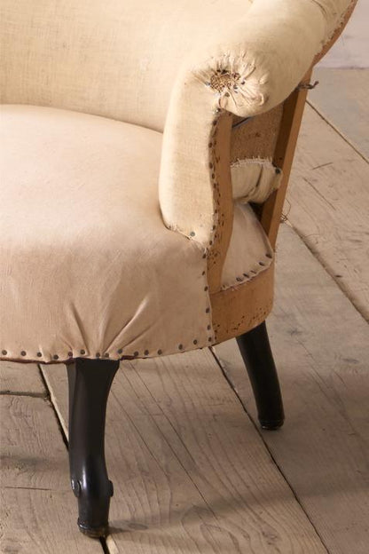 Pair of Napoleon III tub chairs with cabriole legs